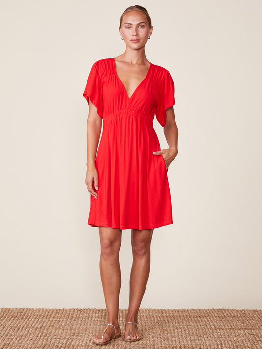 Legendary Cinched V-neck Mini Dress