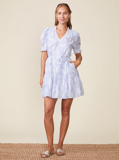 Jacquard Stripe Tiered Dress