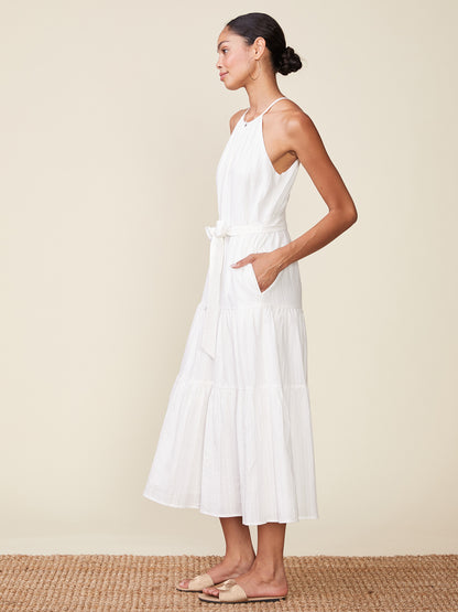 Textured Cotton Halter Dress