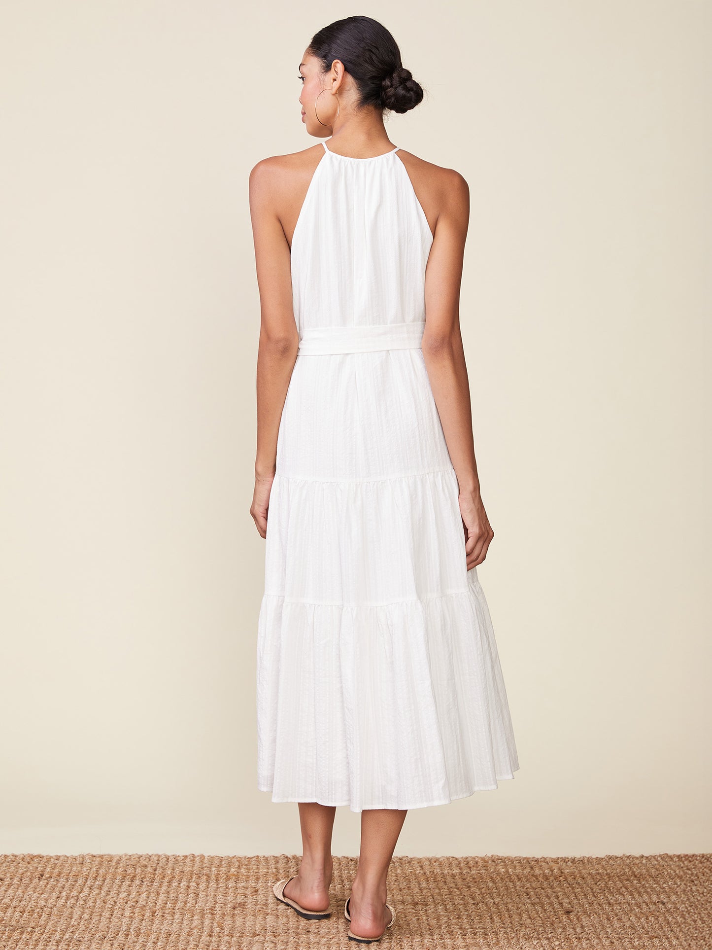 Textured Cotton Halter Dress