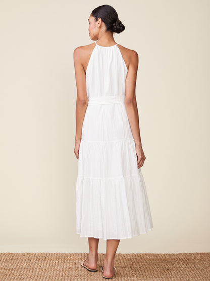 Textured Cotton Halter Dress