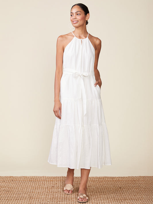 Textured Cotton Halter Dress