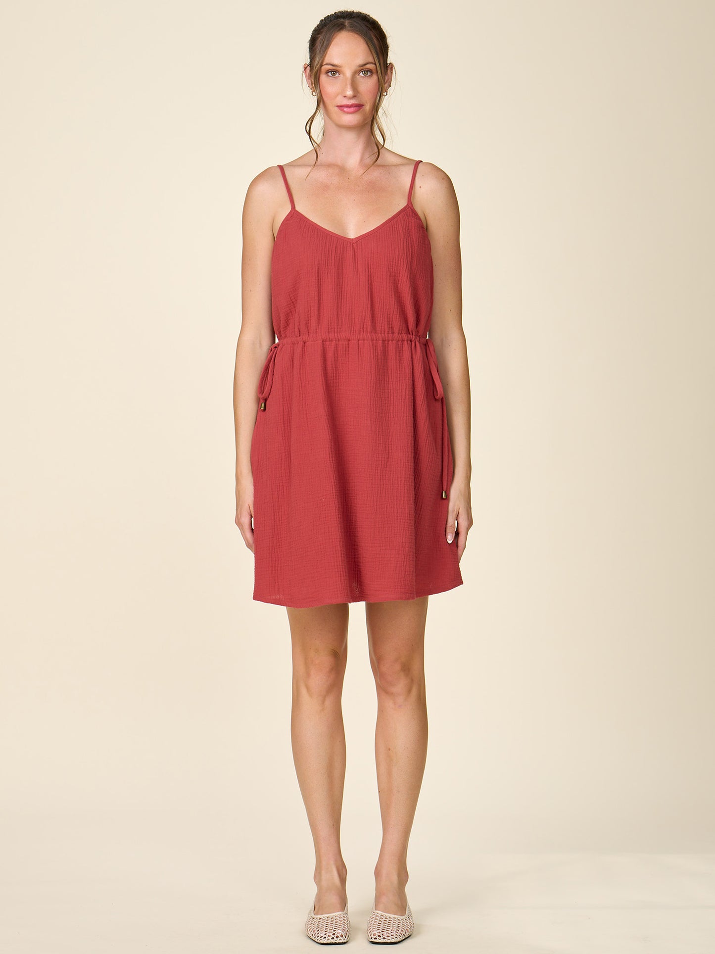 Spaghetti Strap Gauze Mini Dress