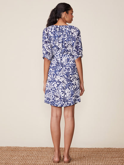 Printed Flowy Raglan Dress