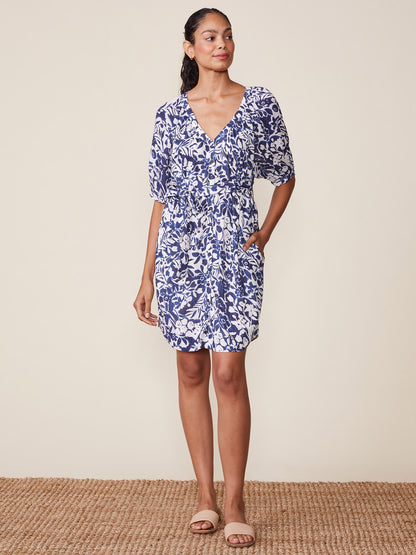 Printed Flowy Raglan Dress