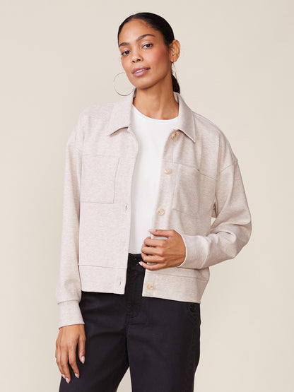 Brushed Knit Twill Jacket