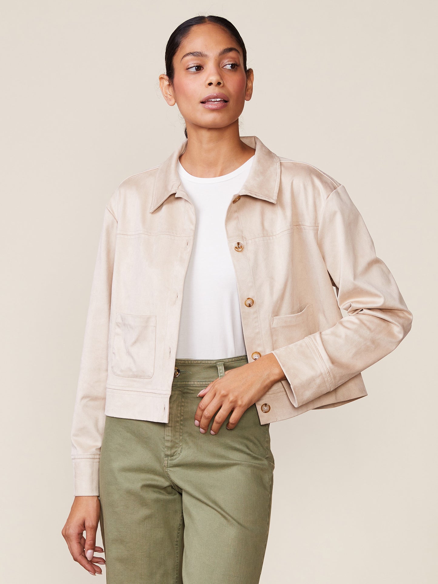 Suede Patch Pocket Jacket