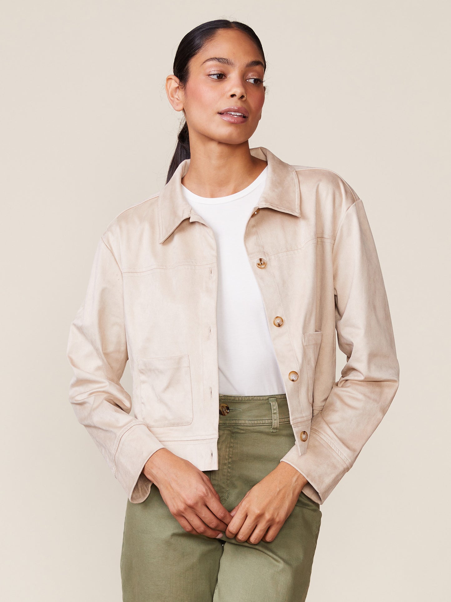 Suede Patch Pocket Jacket