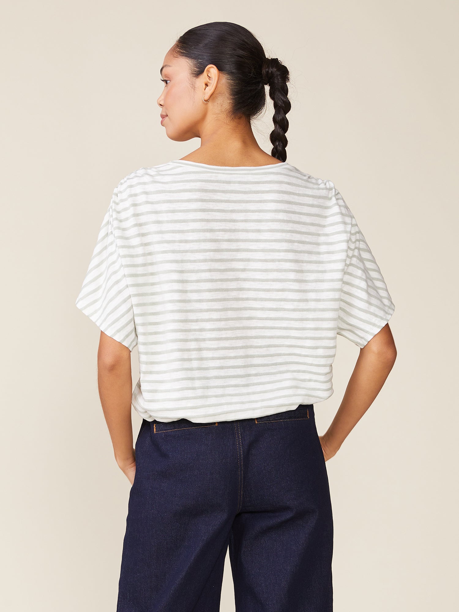 Walk the Line Stripe Bubble Hem Tee