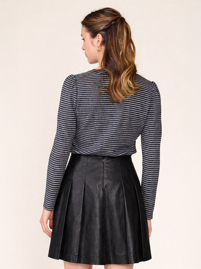 Long Sleeve Inset Brushed Stripe Tee