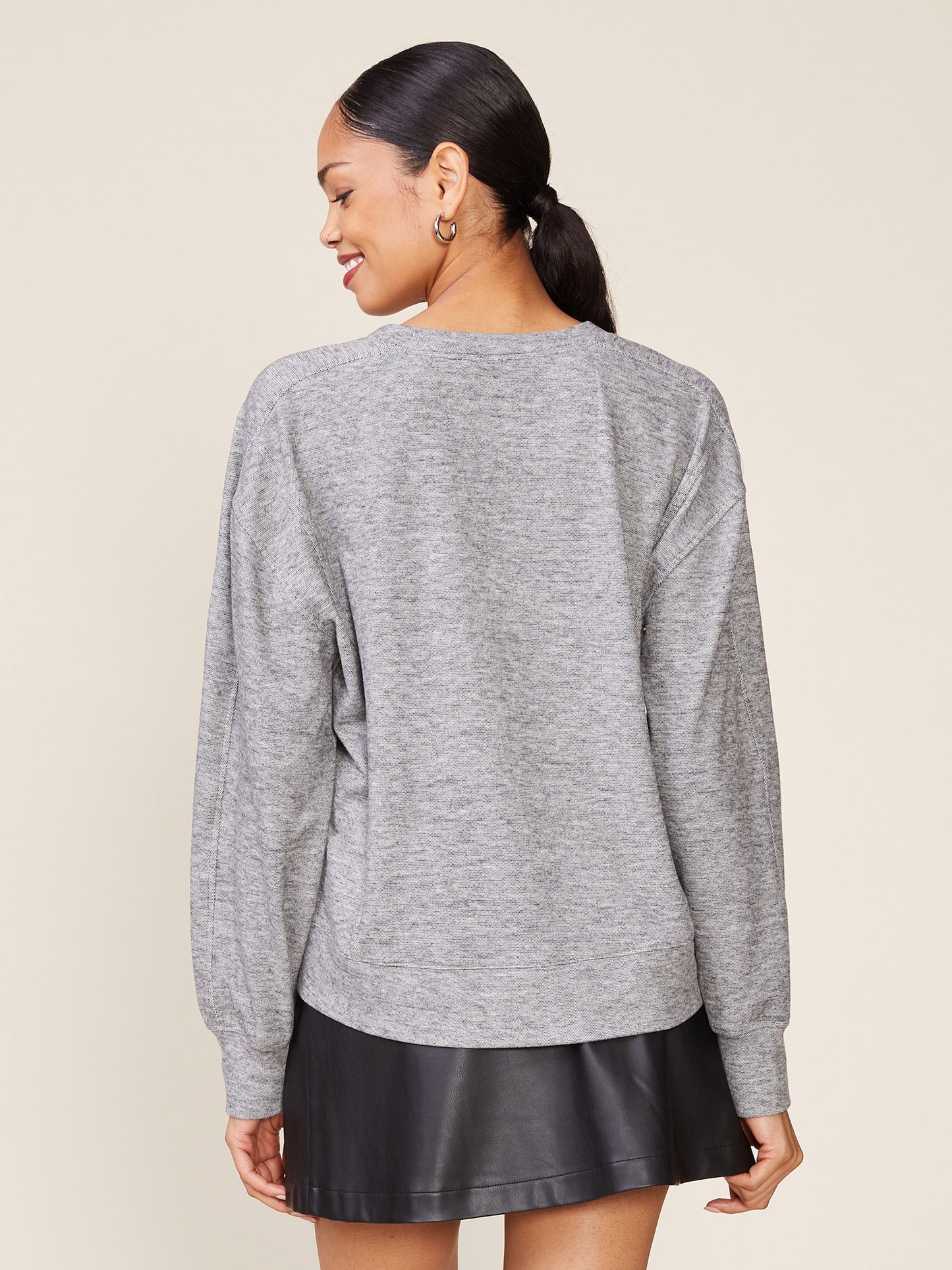 Rainbow Knit Seamed Detail Pullover