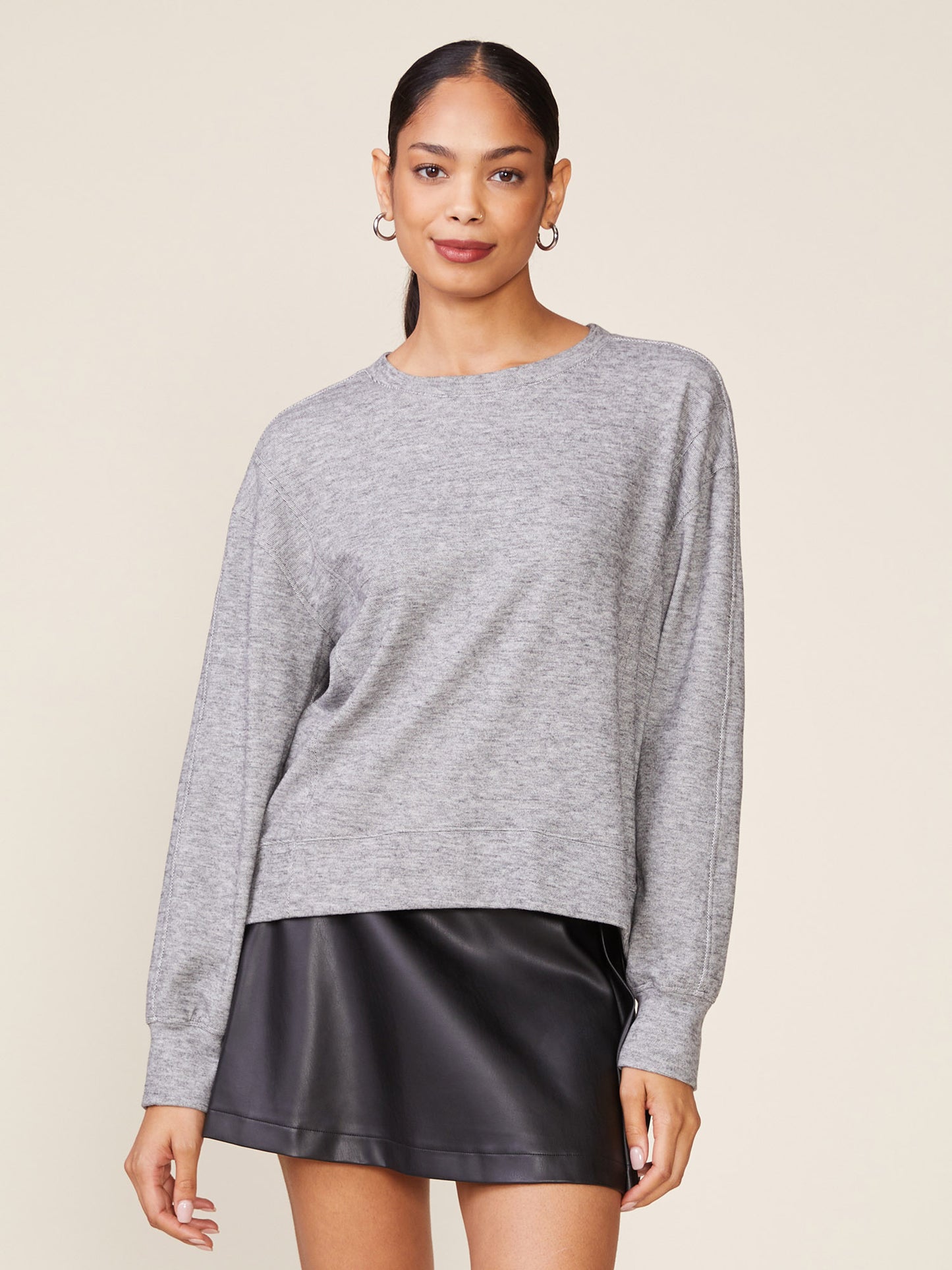 Rainbow Knit Seamed Detail Pullover