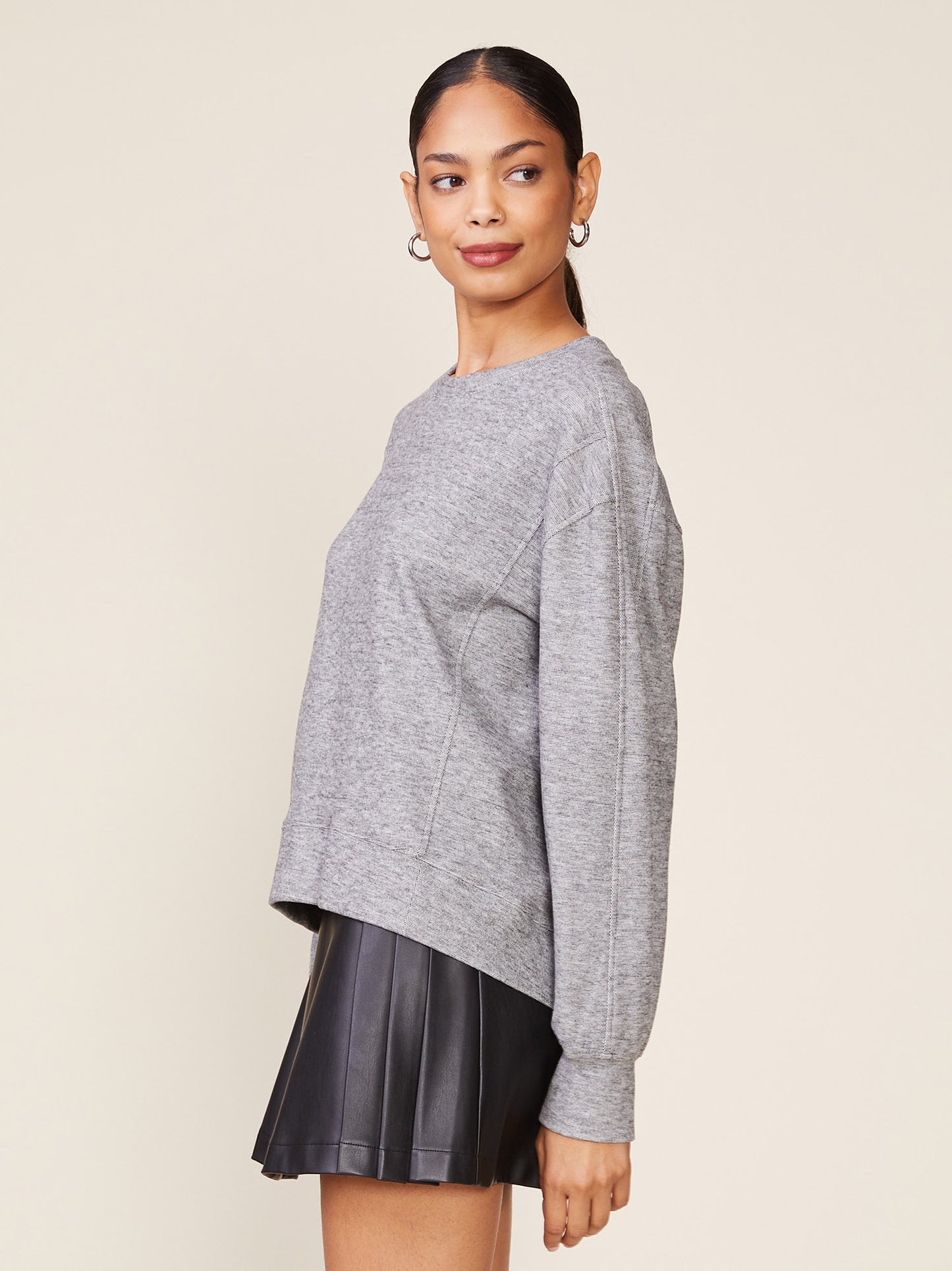 Rainbow Knit Seamed Detail Pullover