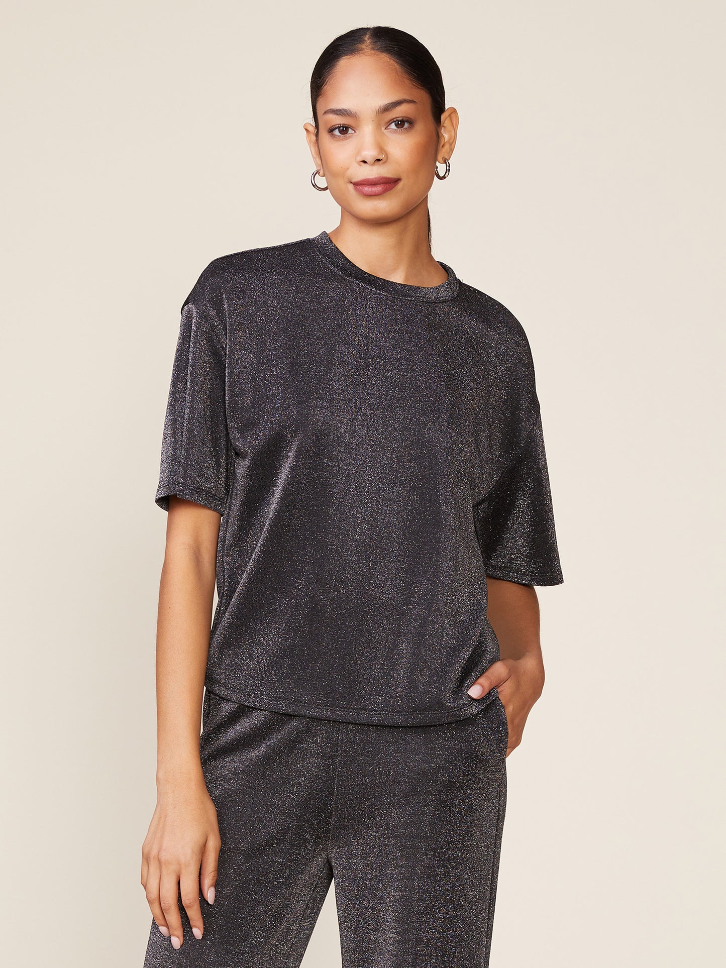 Glitter Knit Oversized Tee