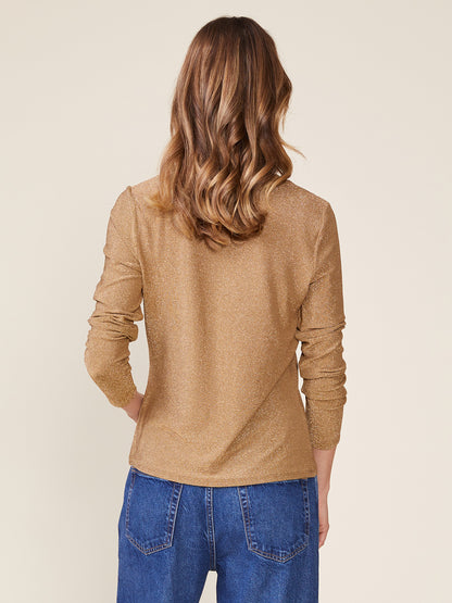 Long Sleeve Glitter Fitted Tee