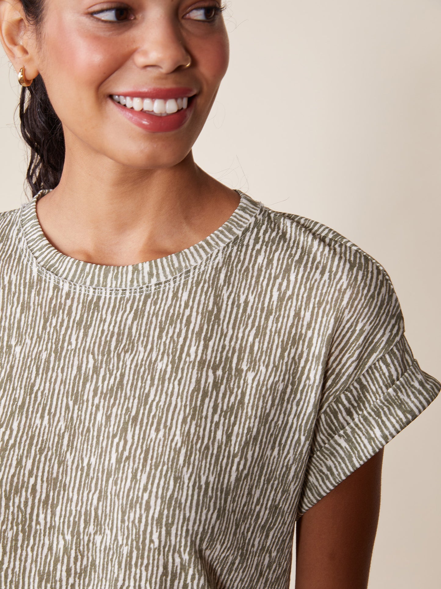 Printed Linen Like Tee