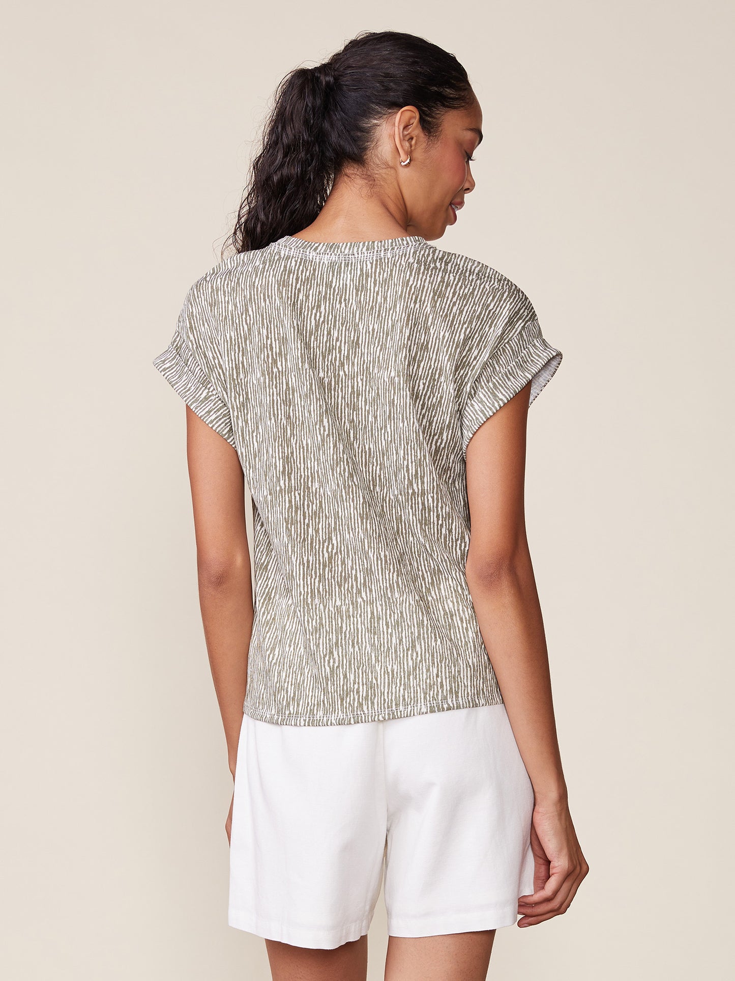Printed Linen Like Tee