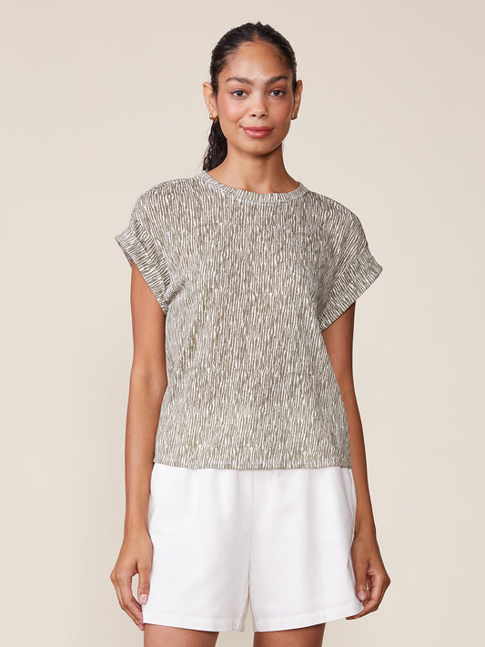Printed Linen Like Tee
