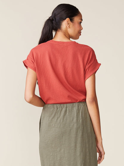 Born to Run Linen Like Tee - Baked Clay