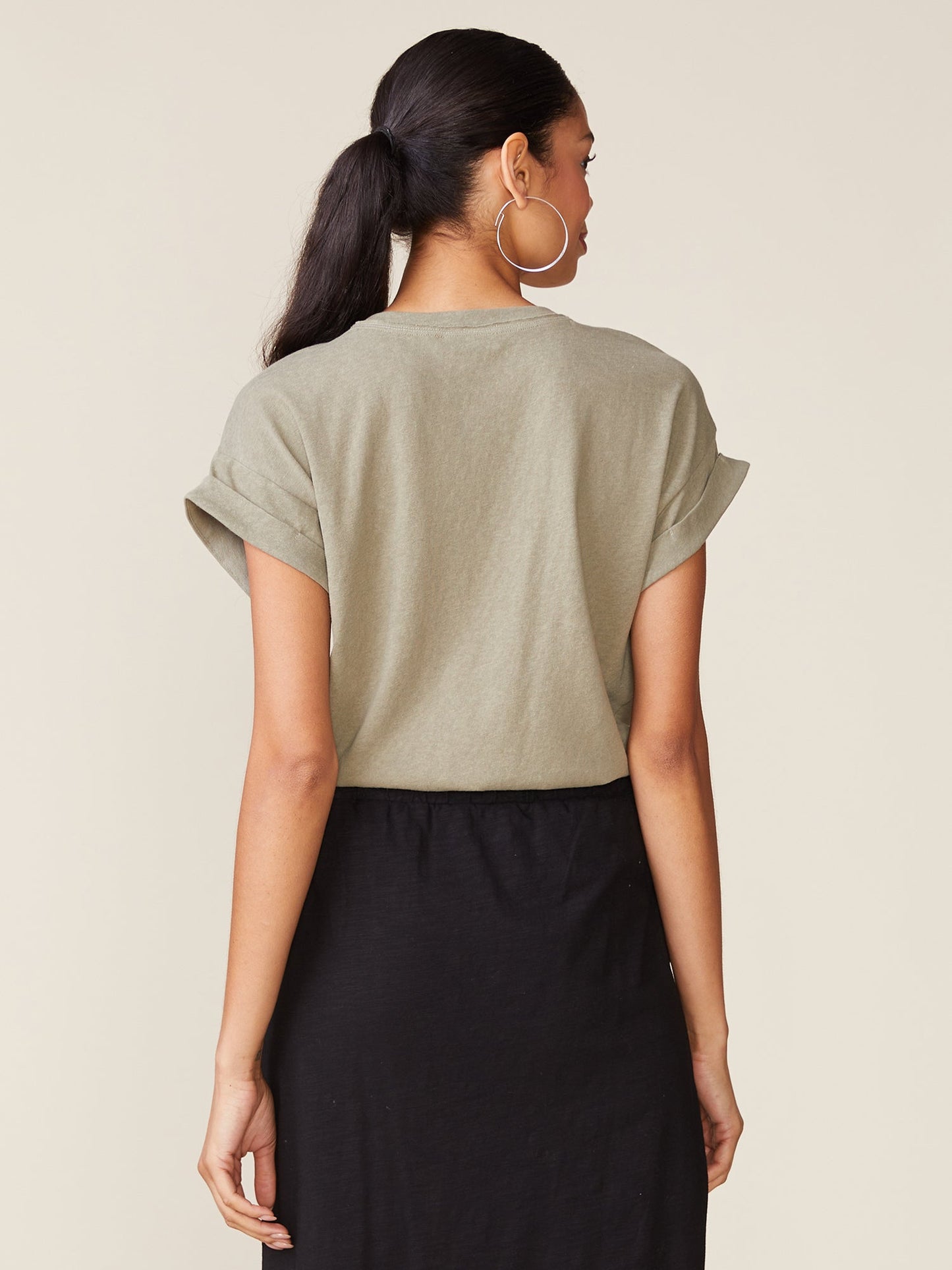 Born to Run Linen Like Tee - Light Olive