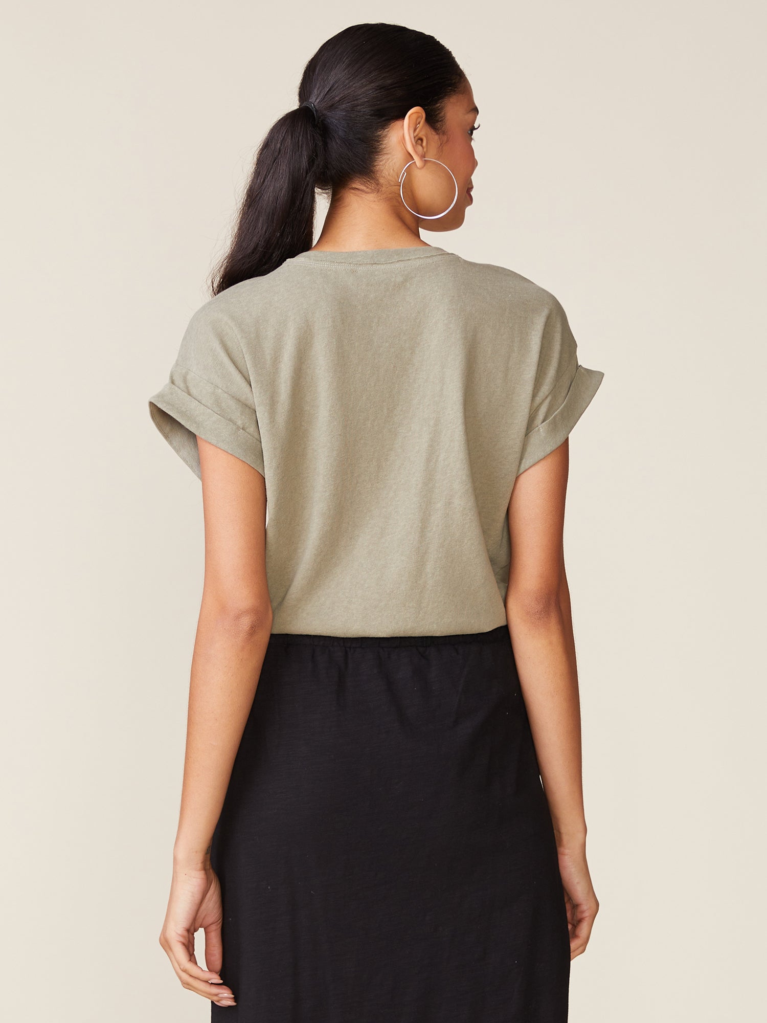 Born to Run Linen Like Tee - Light Olive