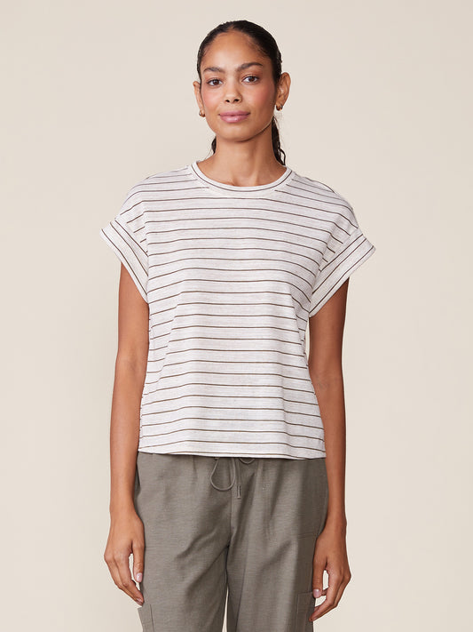 Stripe Cuffed Tee