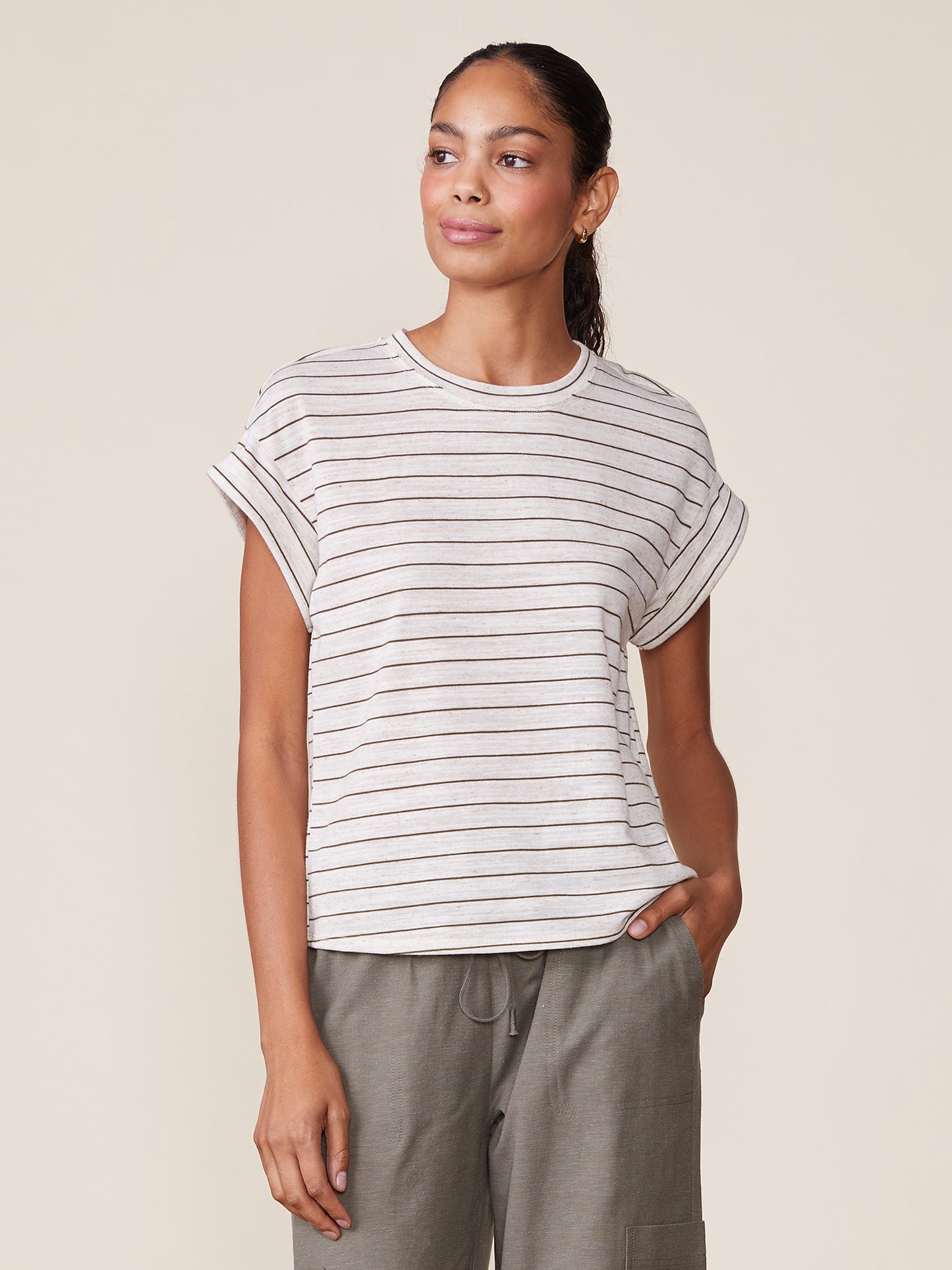 Stripe Cuffed Tee