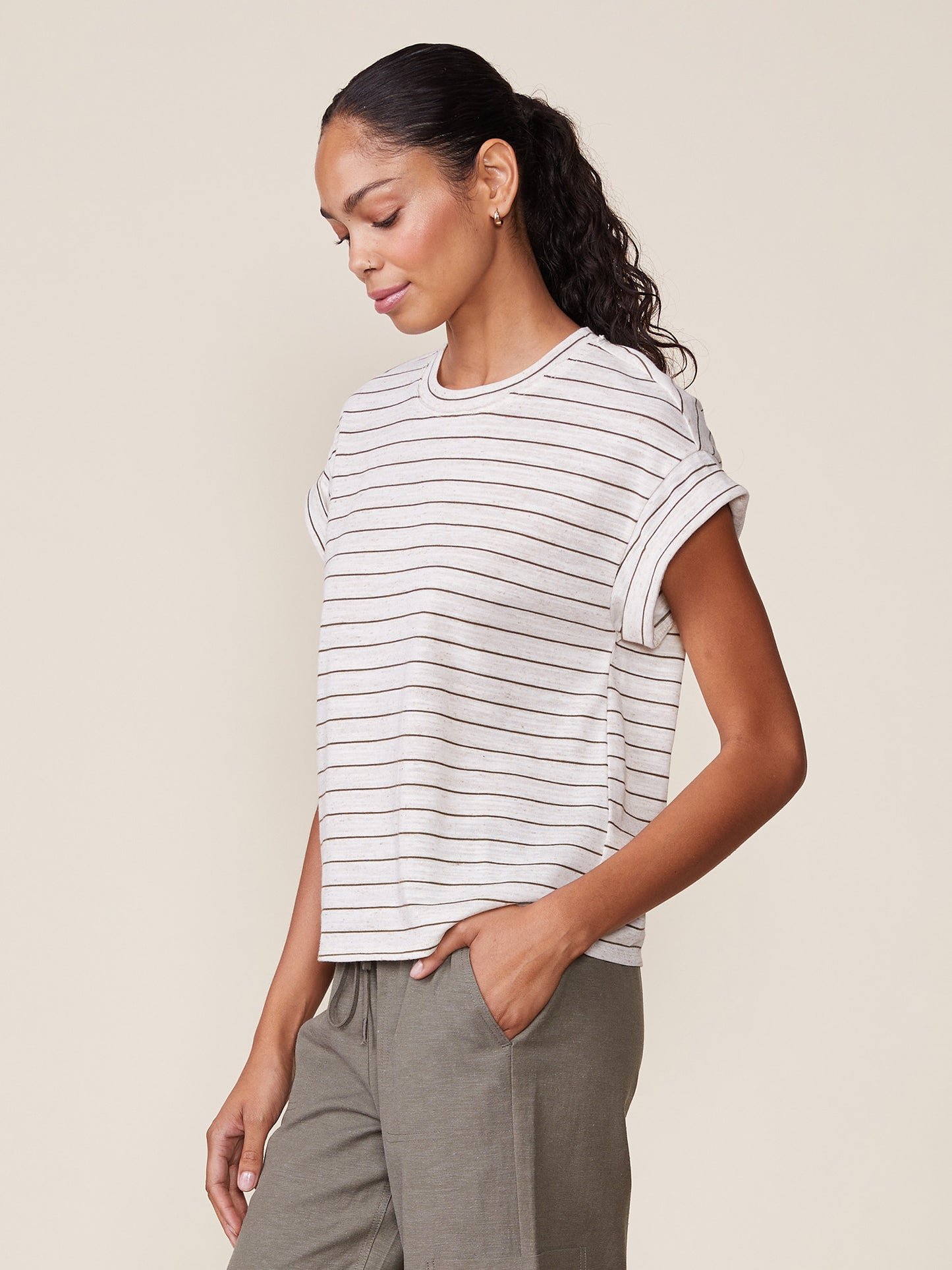 Stripe Cuffed Tee