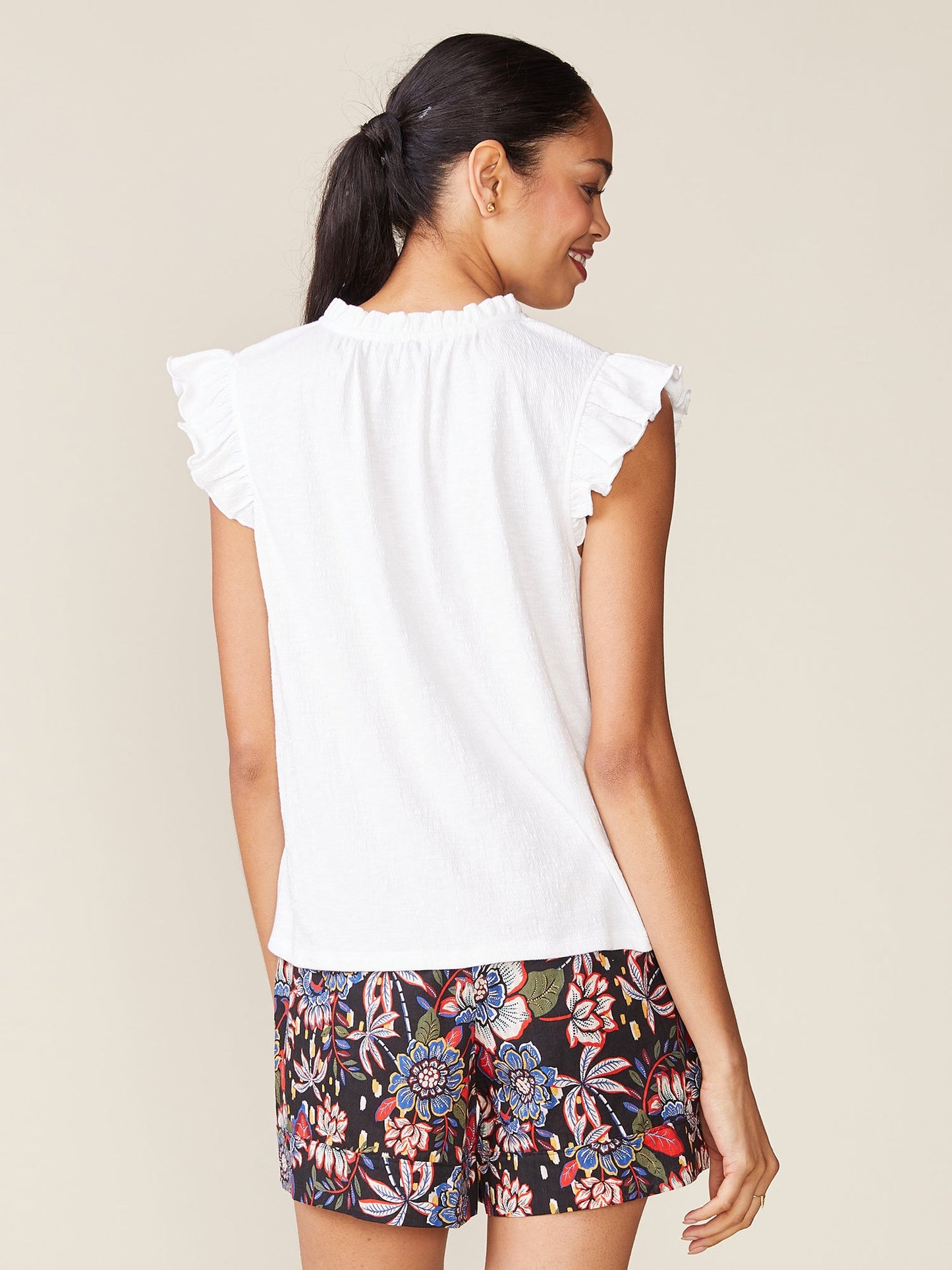 Textured Knit Flutter Top