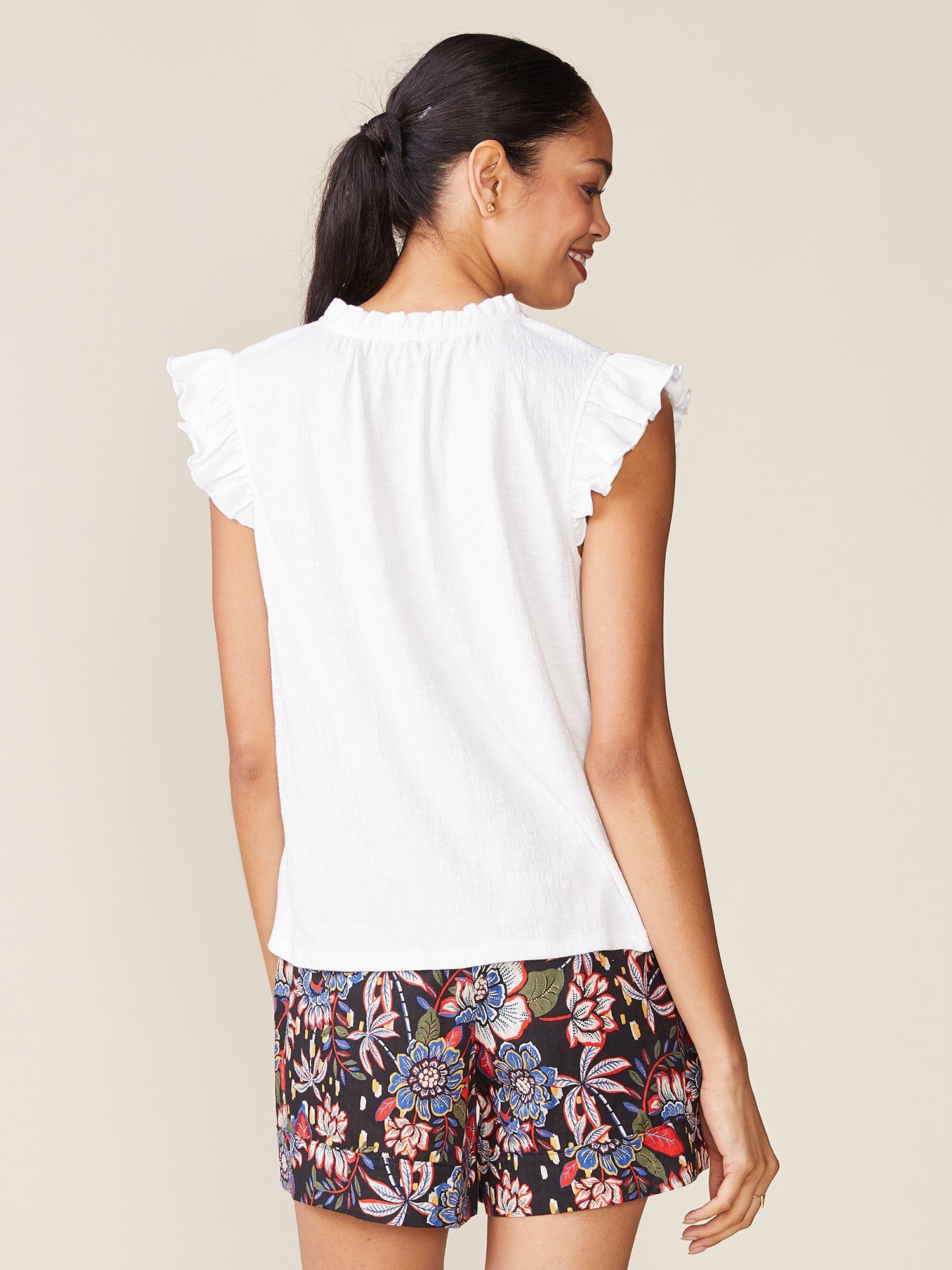 Textured Knit Flutter Top