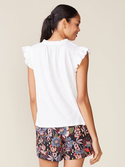 Textured Knit Flutter Top