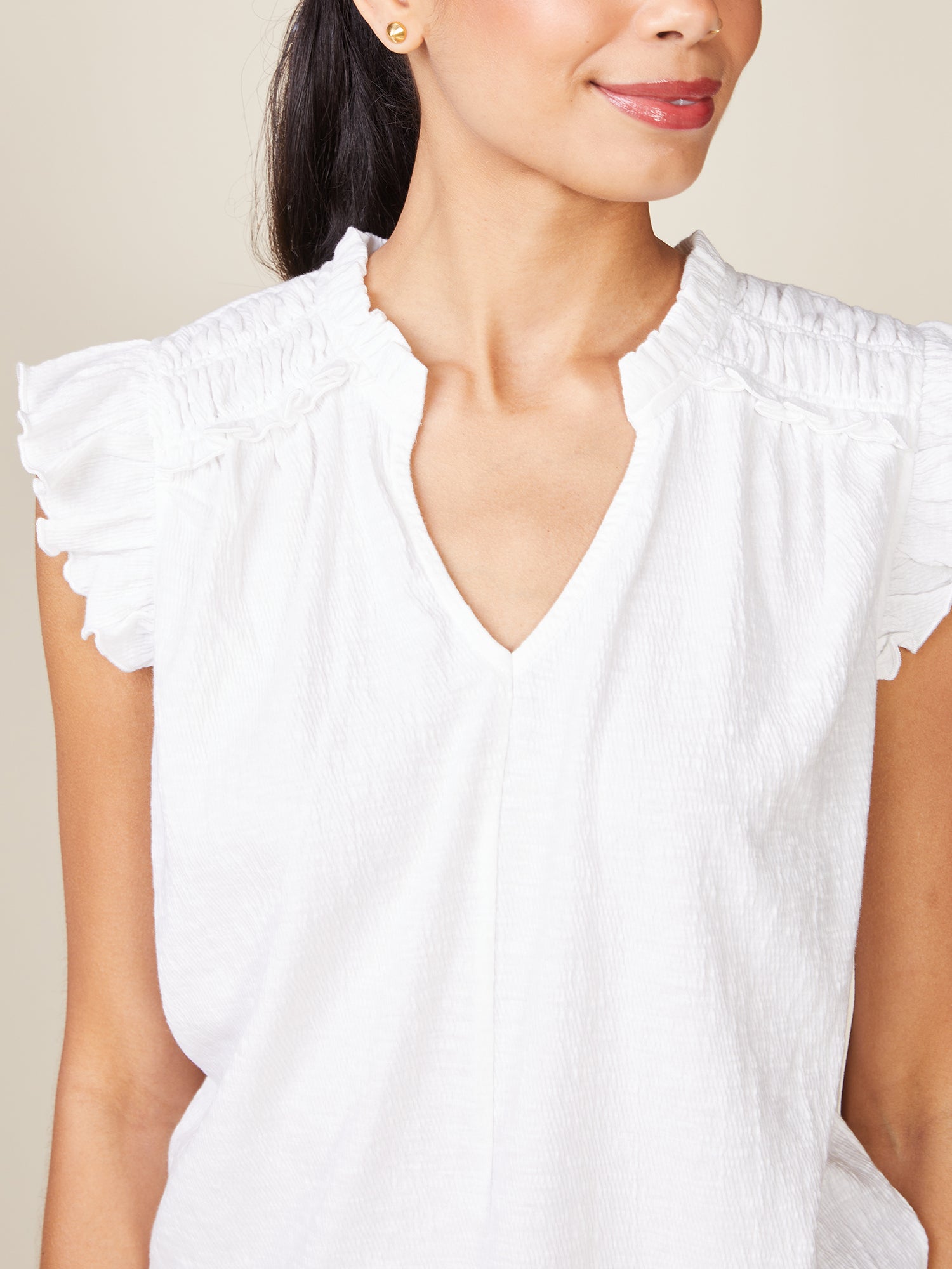 Textured Knit Flutter Top