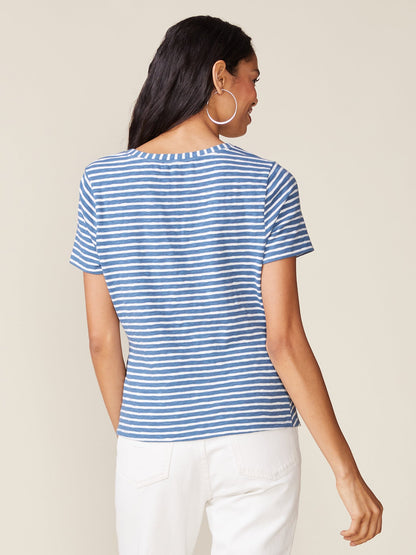 Gathered Side Stripe Tee