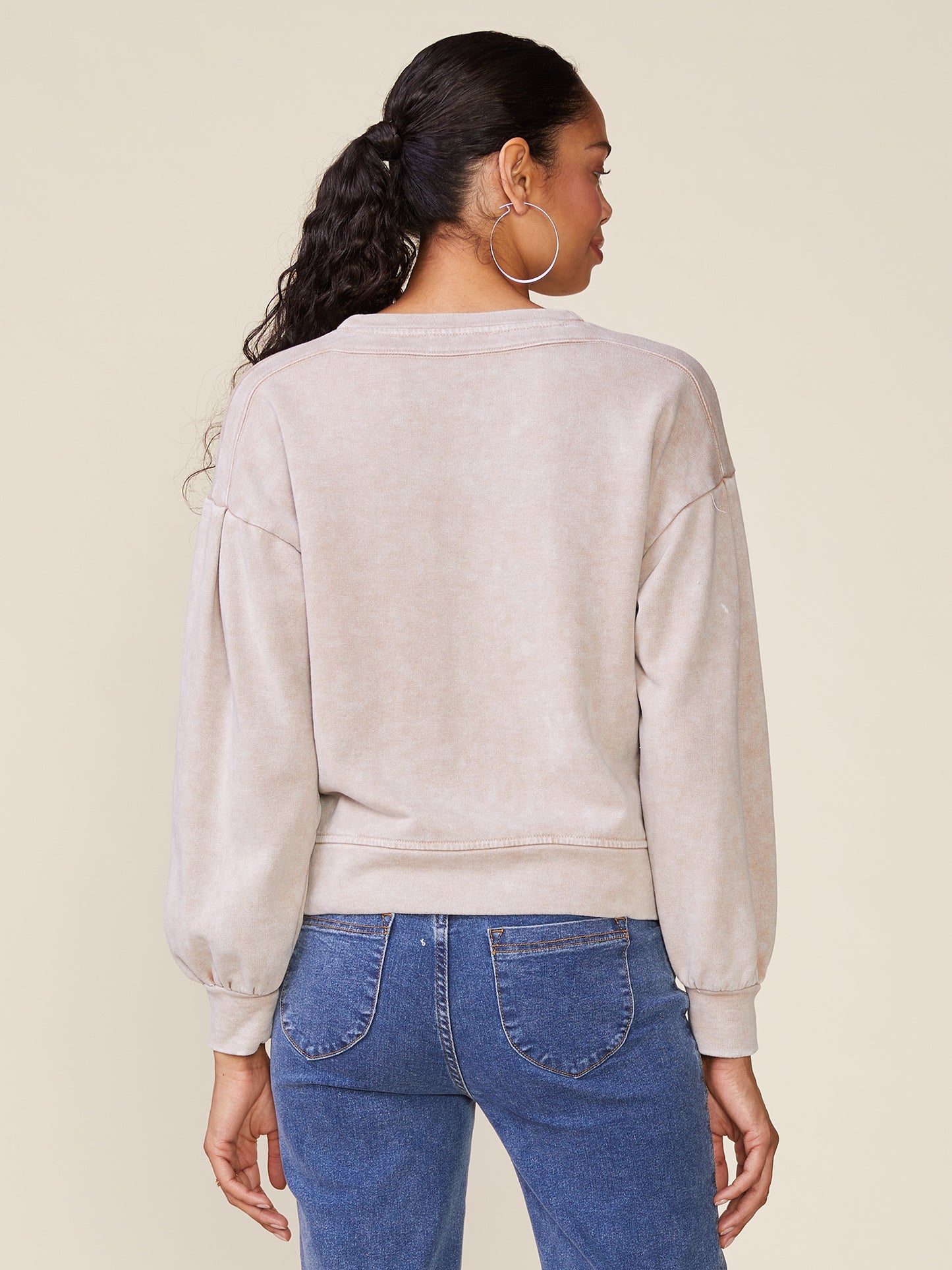 Drop Shoulder Washed French Terry Pullover