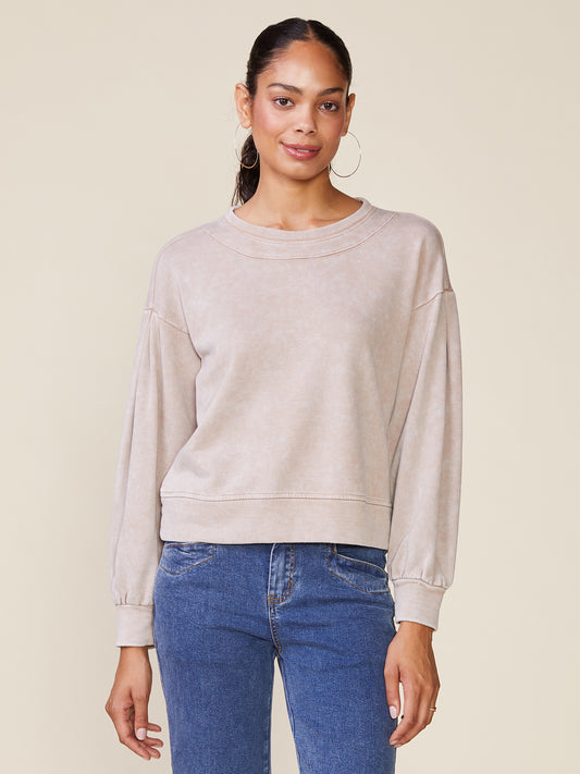 Drop Shoulder Washed French Terry Pullover