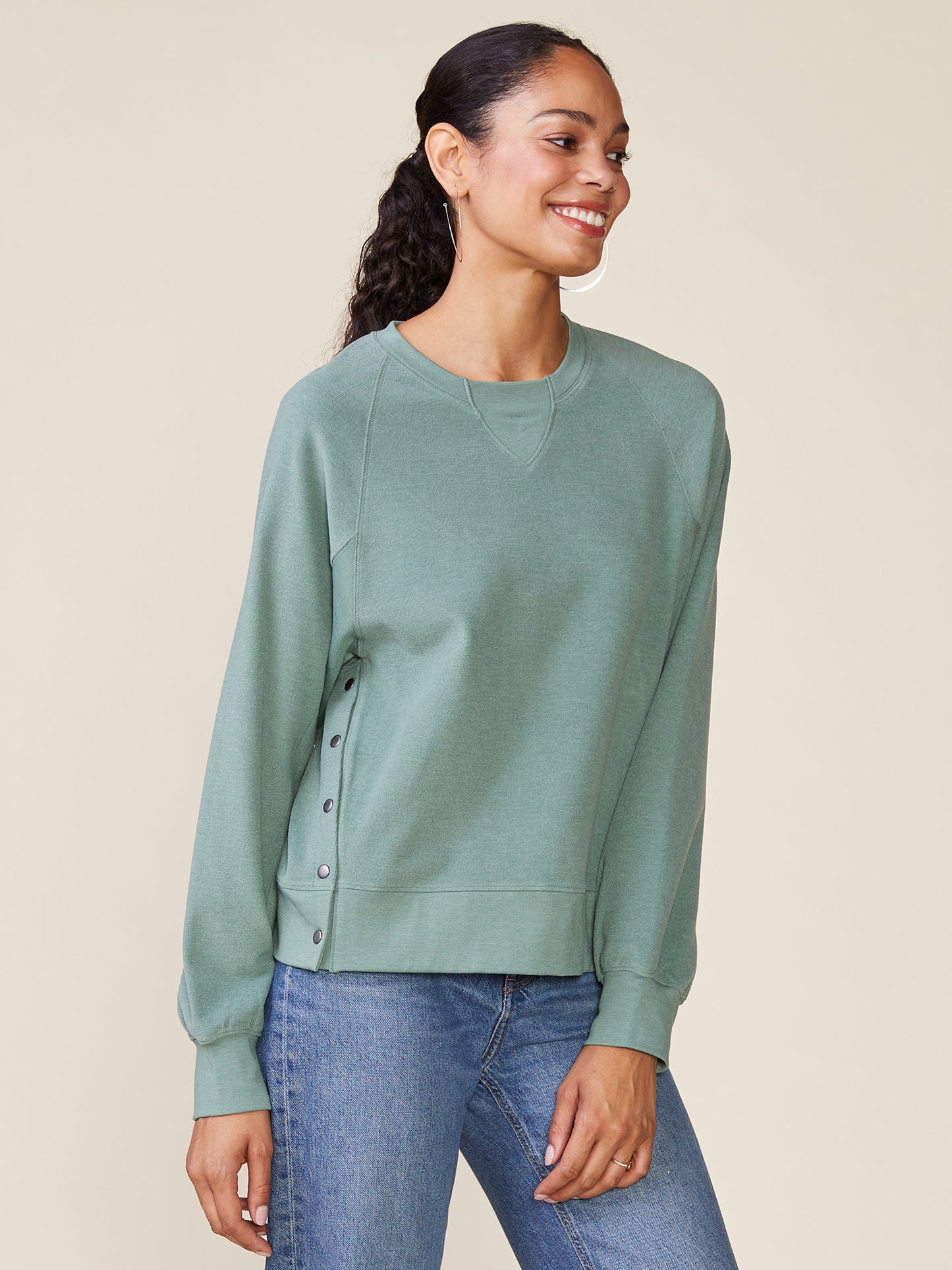 Raglan Duet Pullover with Side Snaps