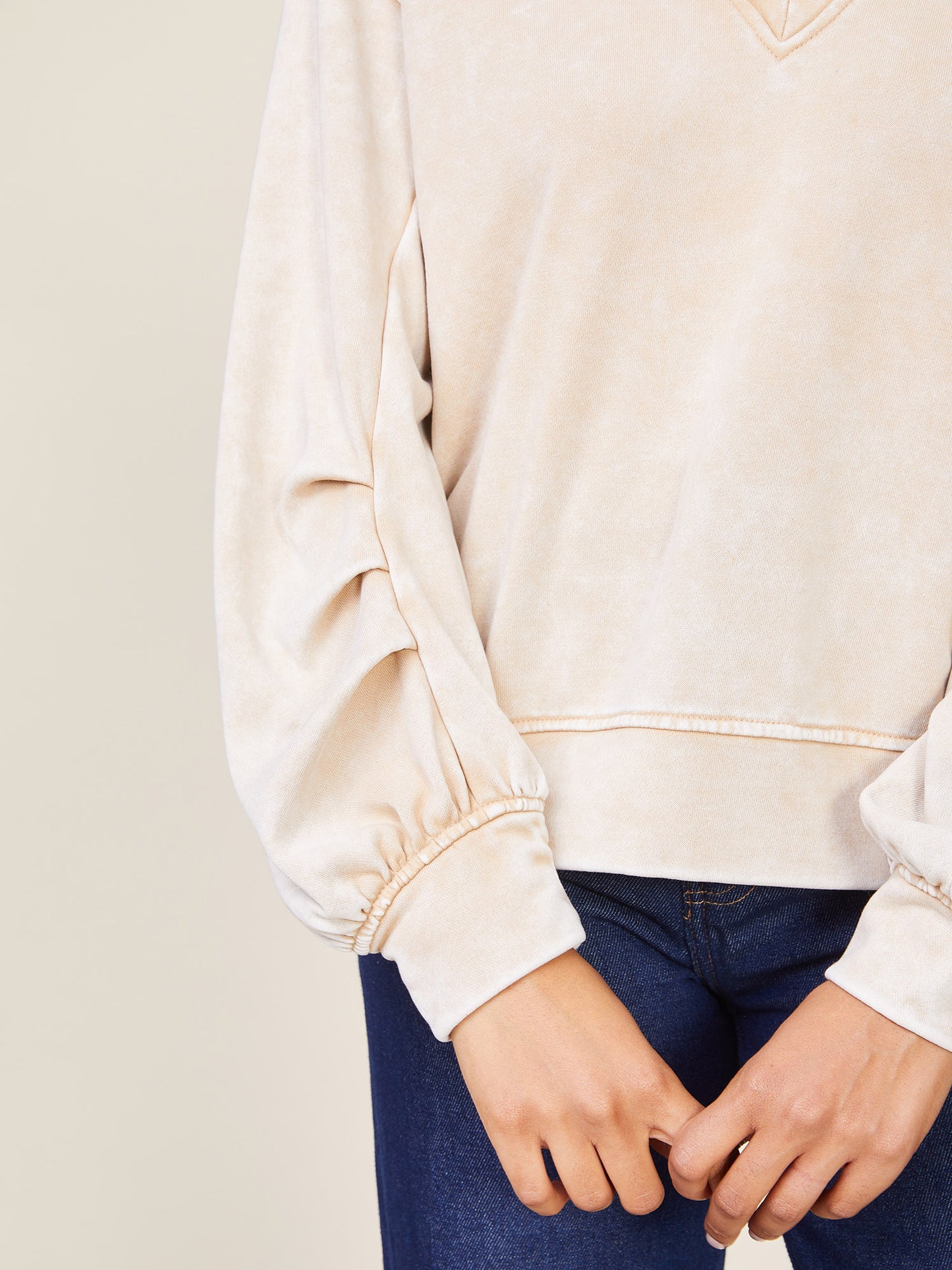 Washed Knit V-Neck Pullover