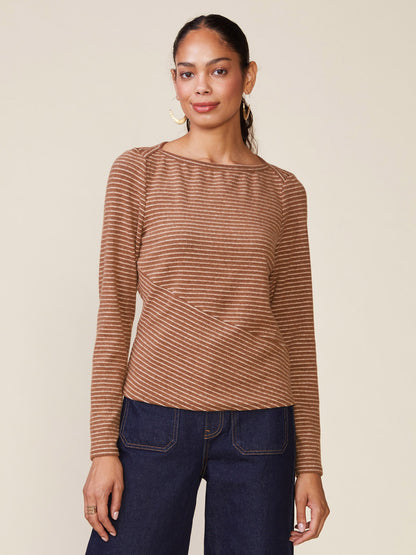 Brushed Directional Stripe Top