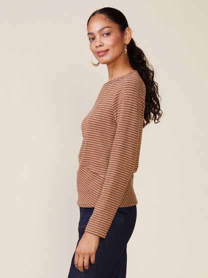 Brushed Directional Stripe Top