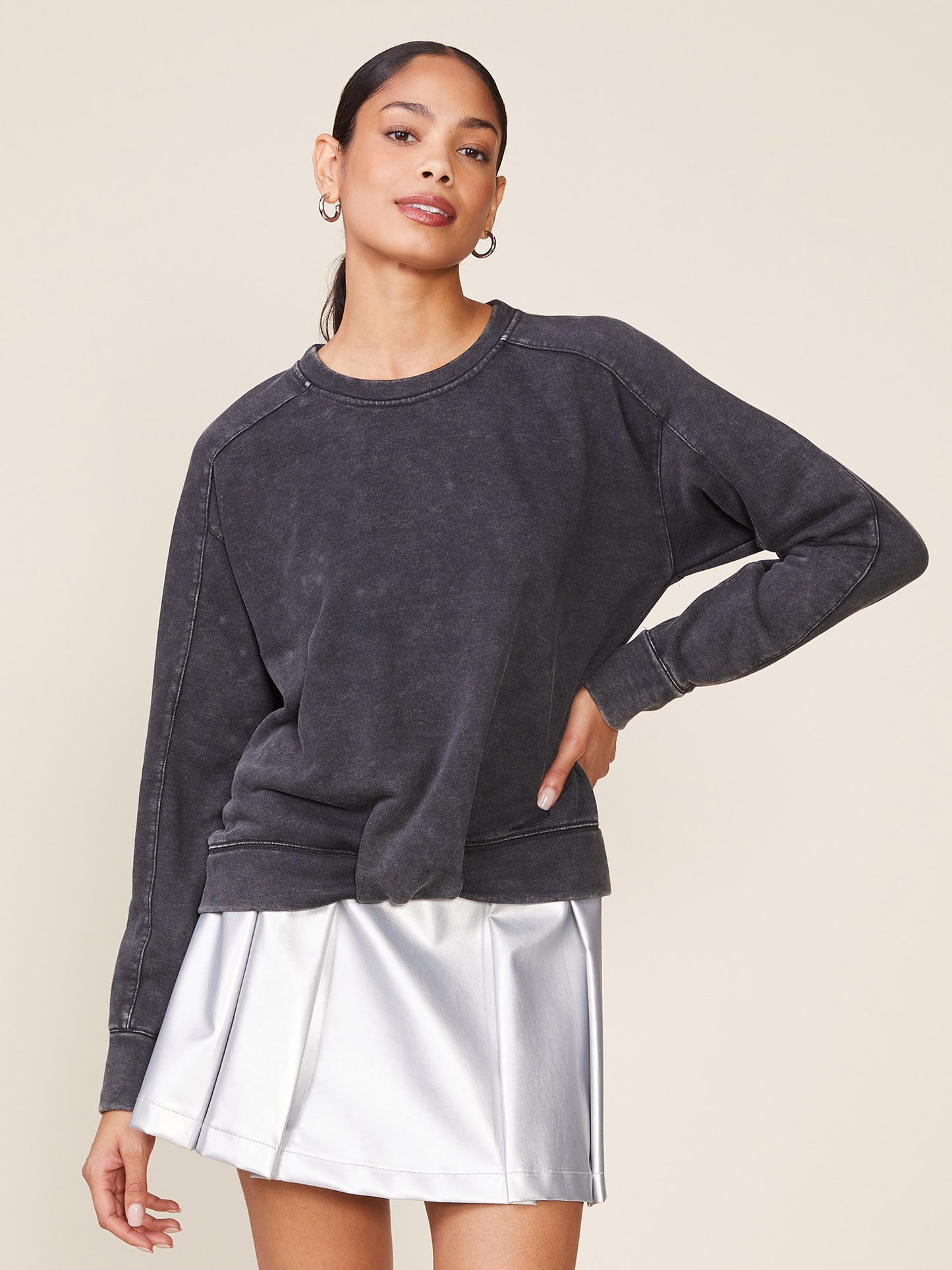Washed Front Tuck Pullover