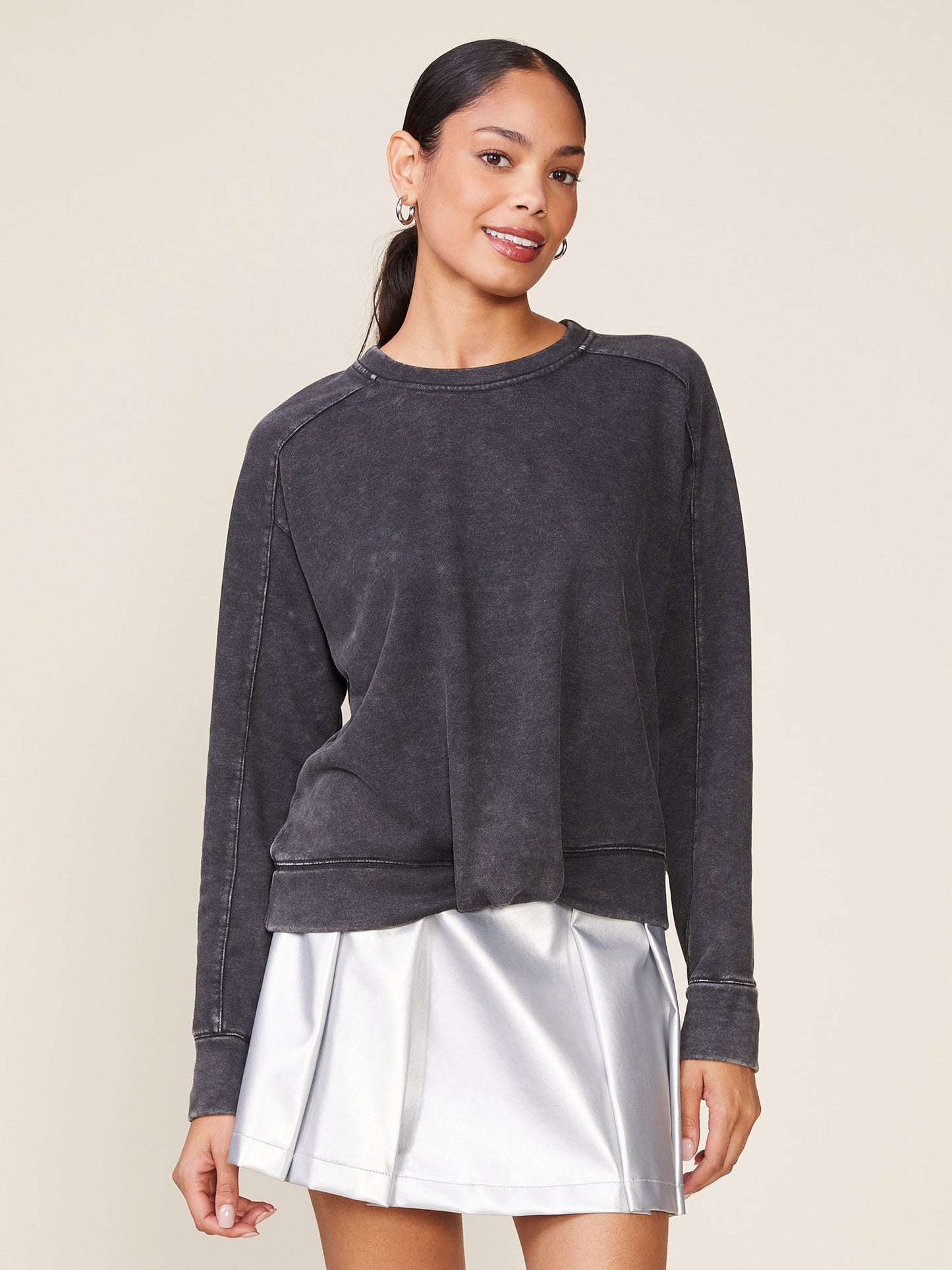 Washed Front Tuck Pullover