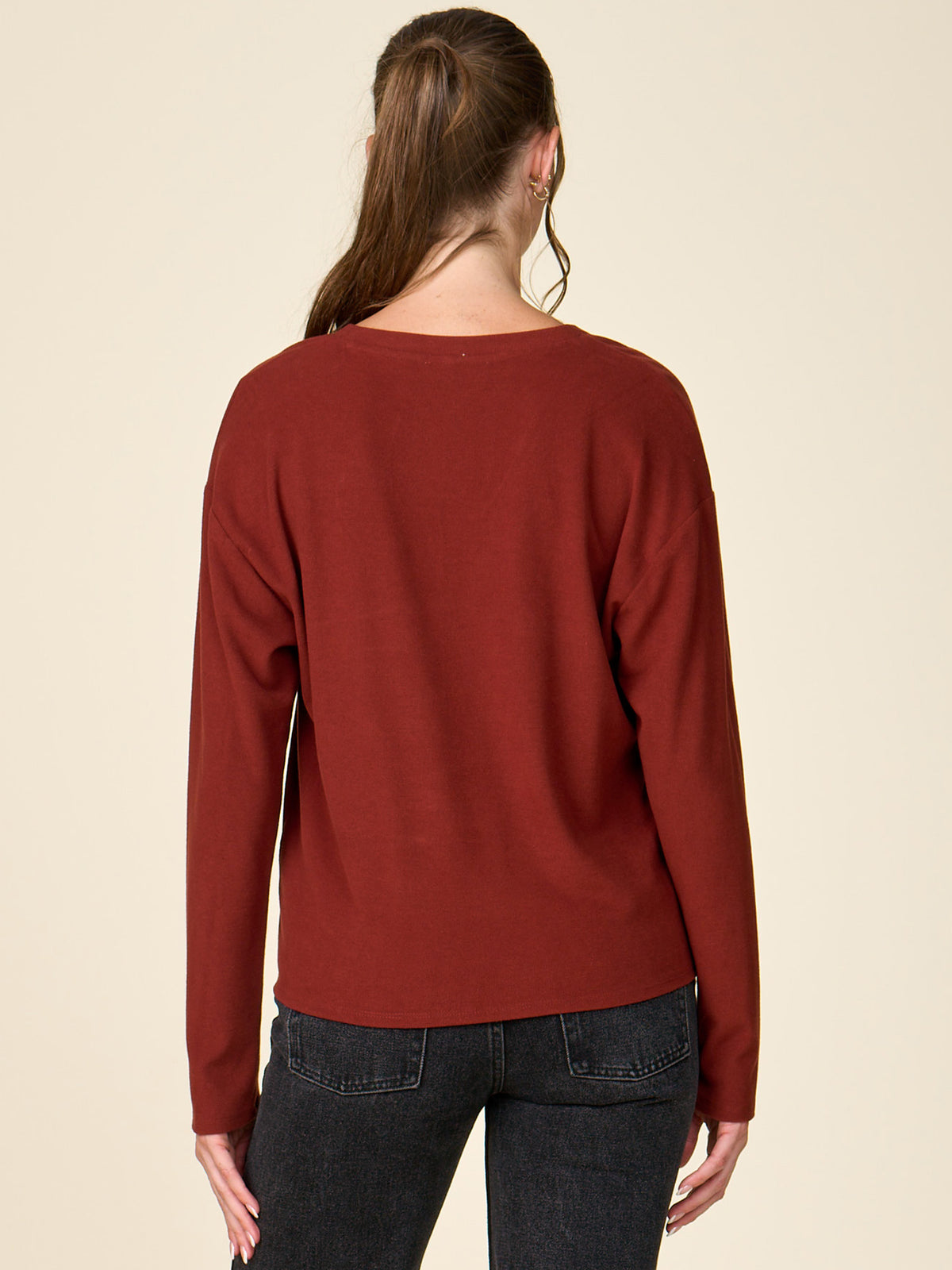 V-Neck Front Twist Duet Top