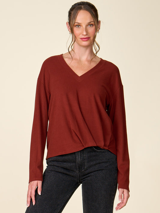 V-Neck Front Twist Duet Top