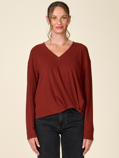 V-Neck Front Twist Duet Top
