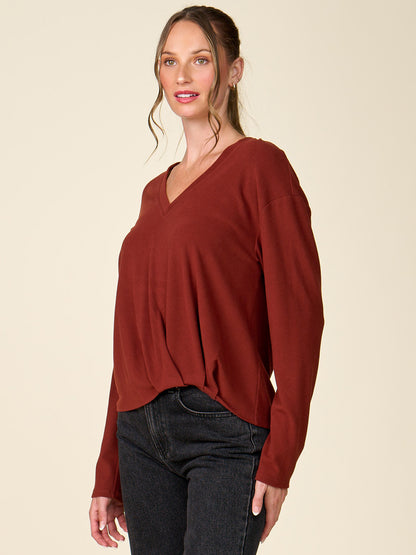 V-Neck Front Twist Duet Top