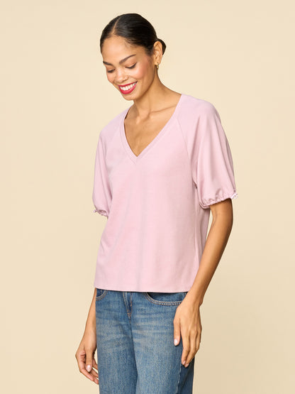 Duet V-neck Bungee Sleeve Top