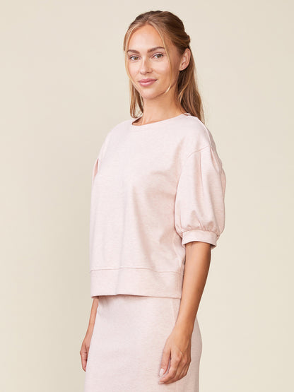 Brushed Twill Pleated Sleeve Pullover