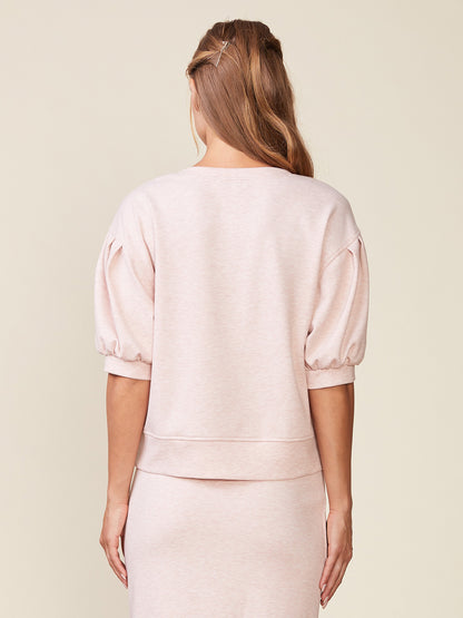 Brushed Twill Pleated Sleeve Pullover