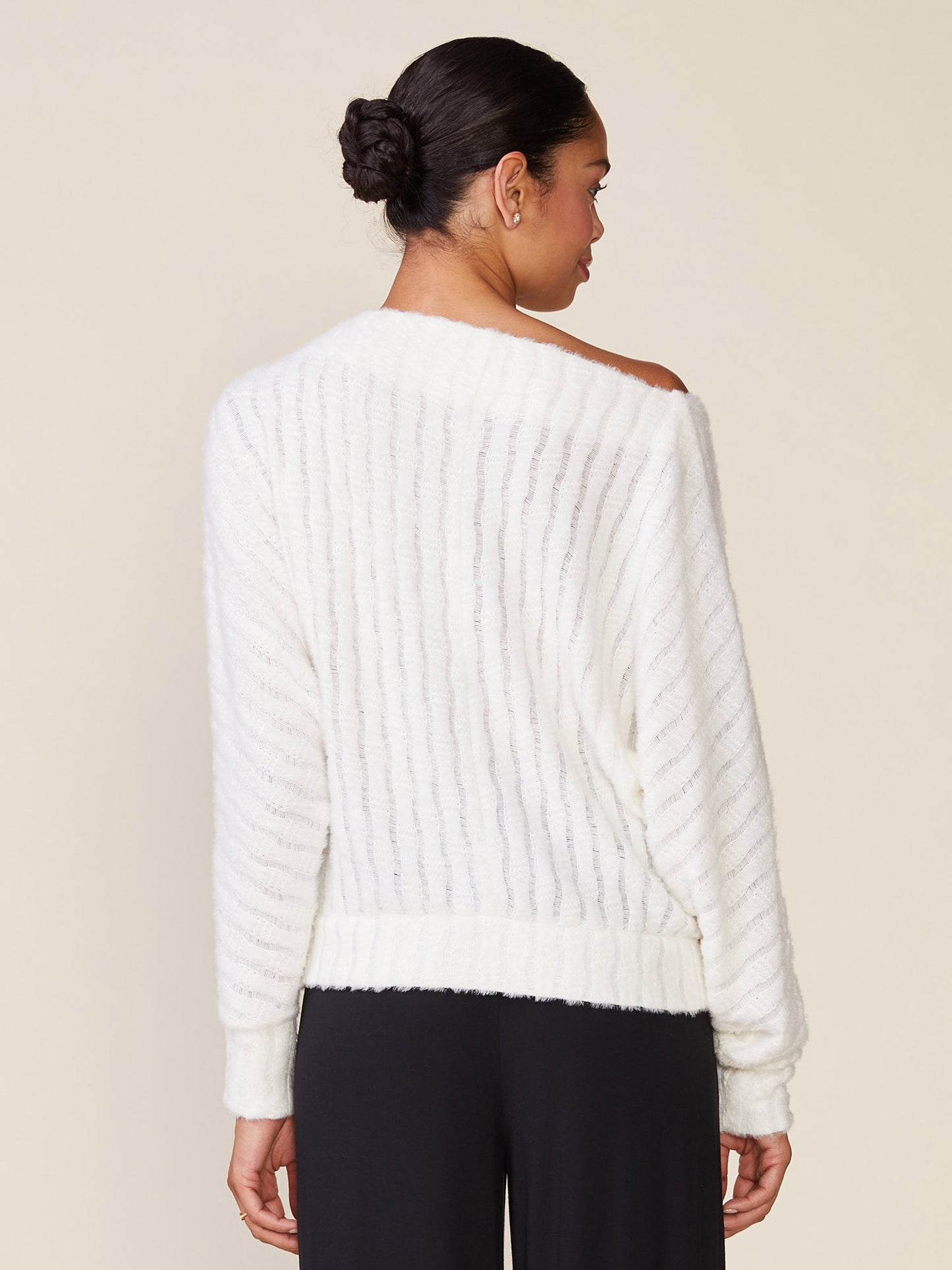 Fuzzy Boatneck Dolman Knit Top