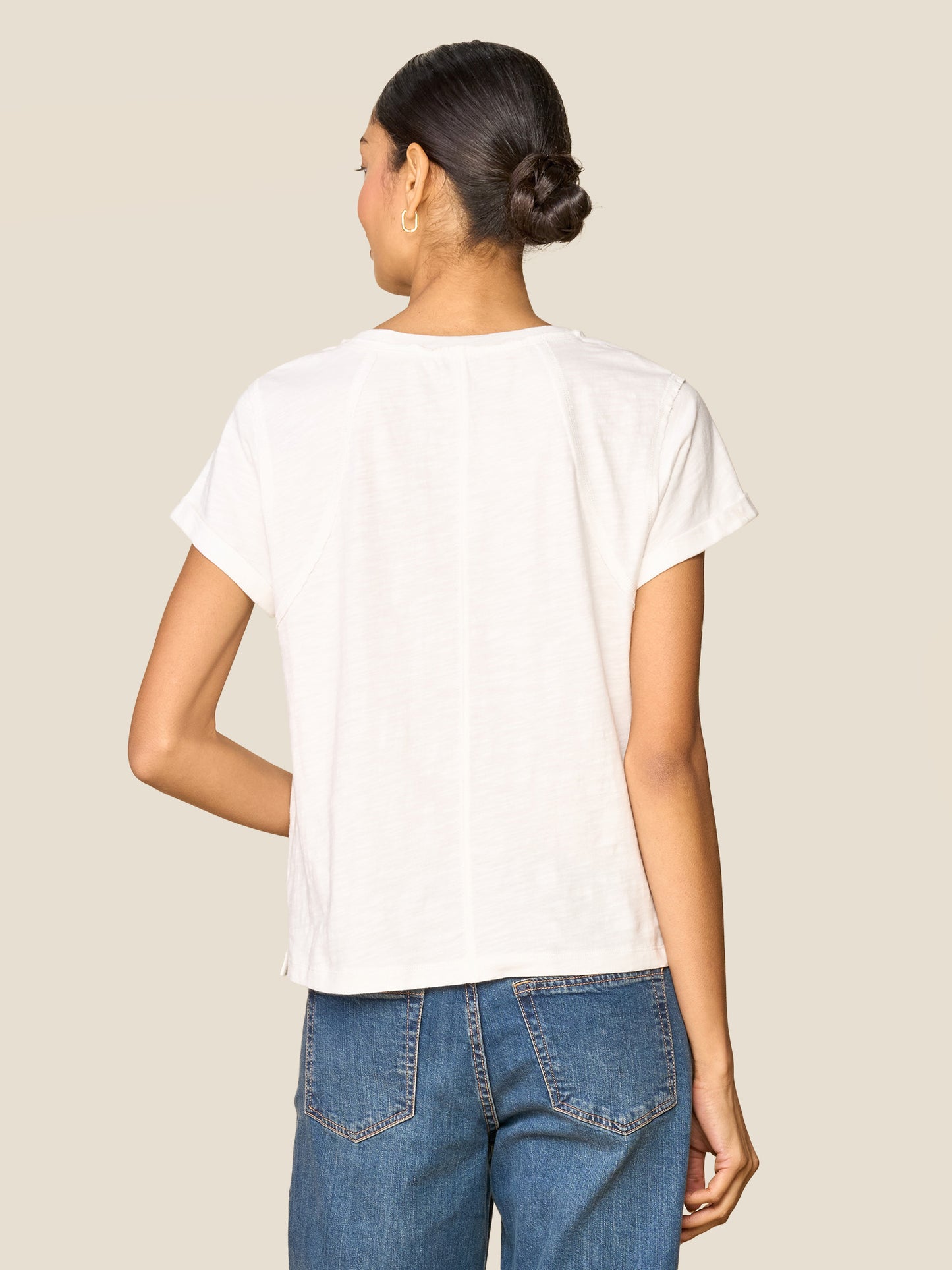 Dylan Slub Raw Seam Detail Top